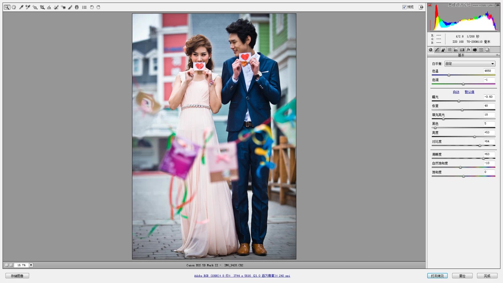 Photoshop調出婚紗照片韓式小清新效果圖
