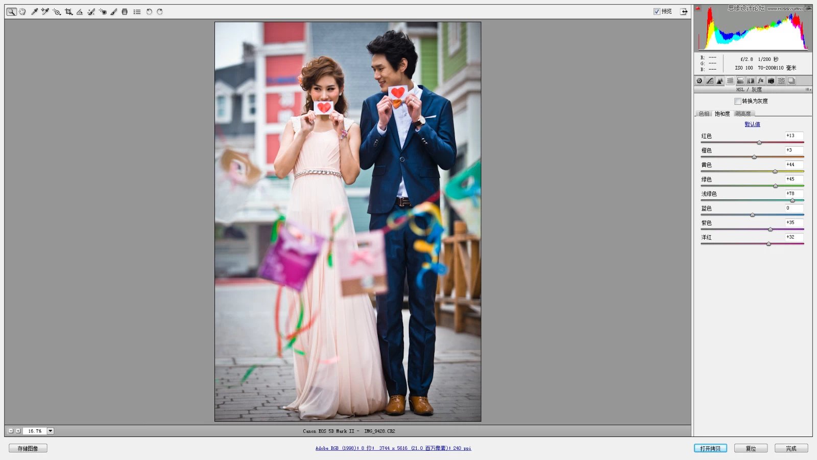 Photoshop調出婚紗照片韓式小清新效果圖