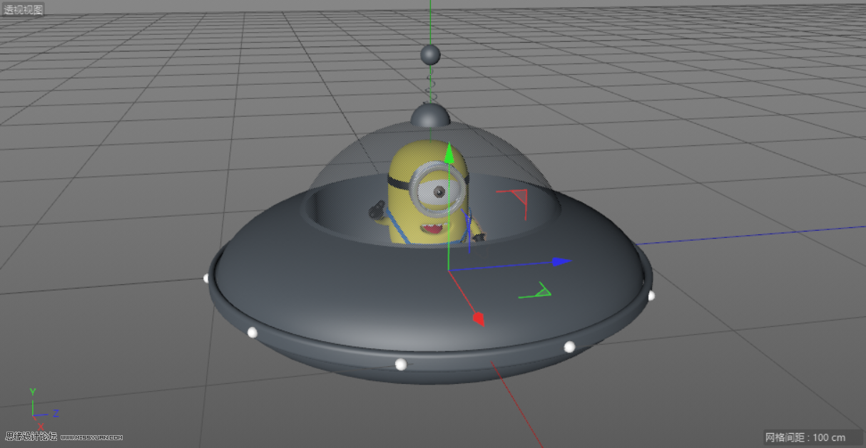 C4D制作小黃人飛碟建模及渲染教程
