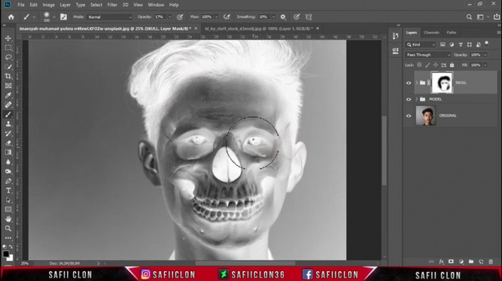 骷髏頭像:PS制作人像X光影像效果