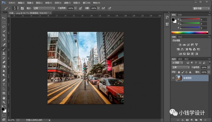 Photoshop制作復古風格的城市街道